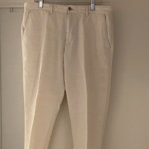 Men's Linen/Cotton Blend Pants - Natural Color. GAP 34x30 SLIM